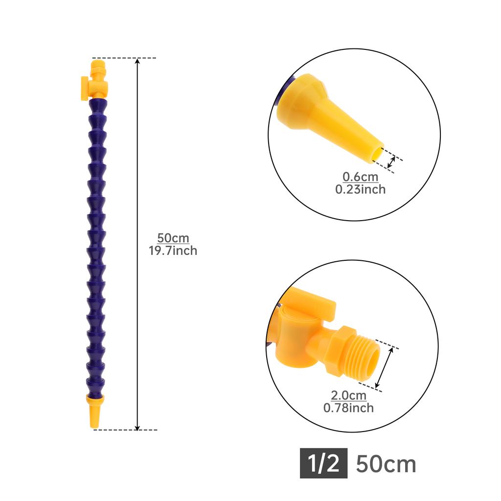 1/2 3/8 1/4 PT резьба пластиковая круглая насадка гибкая трубка водяного масляного охлаждения 50/60 см для станков с ЧПУ / фрезерования с переключателем, шланг для масляного охлаждения