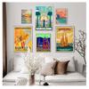 Travel Canvas Paintings Vintage Kraft Posters Coated Wall Stickers Home Decor Family Gift Europe Spain Barcelona Pop Art