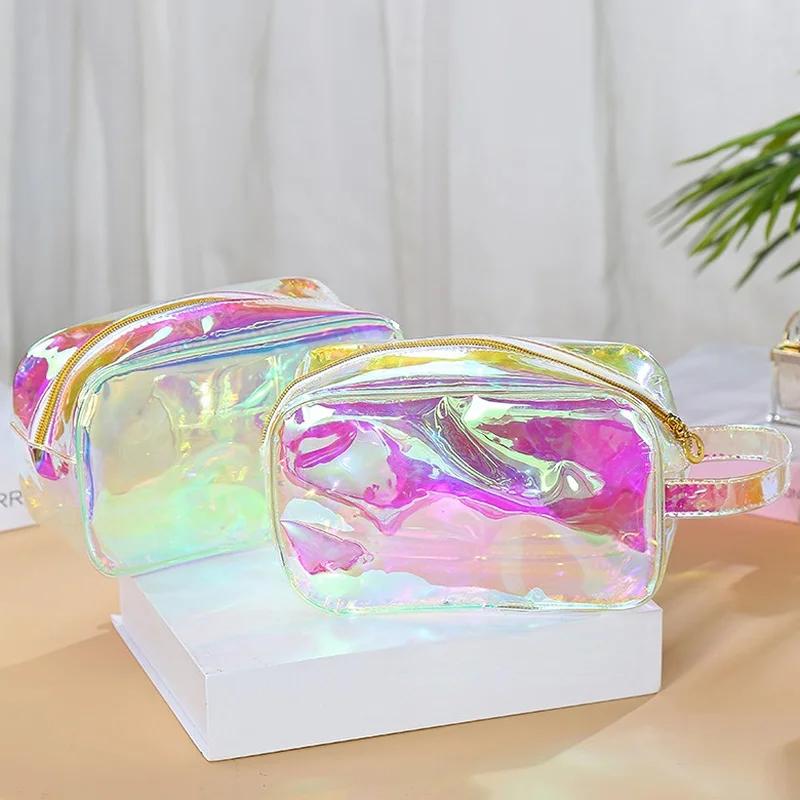 Новая лазерная прозрачная косметичка для губной помады, косметичка-органайзер, дорожная портативная сумка для туалетных принадлежностей, чехол для хранения макияжа