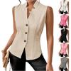 Women's Fashion Solid Color Commuting Button Vest Vest Top
