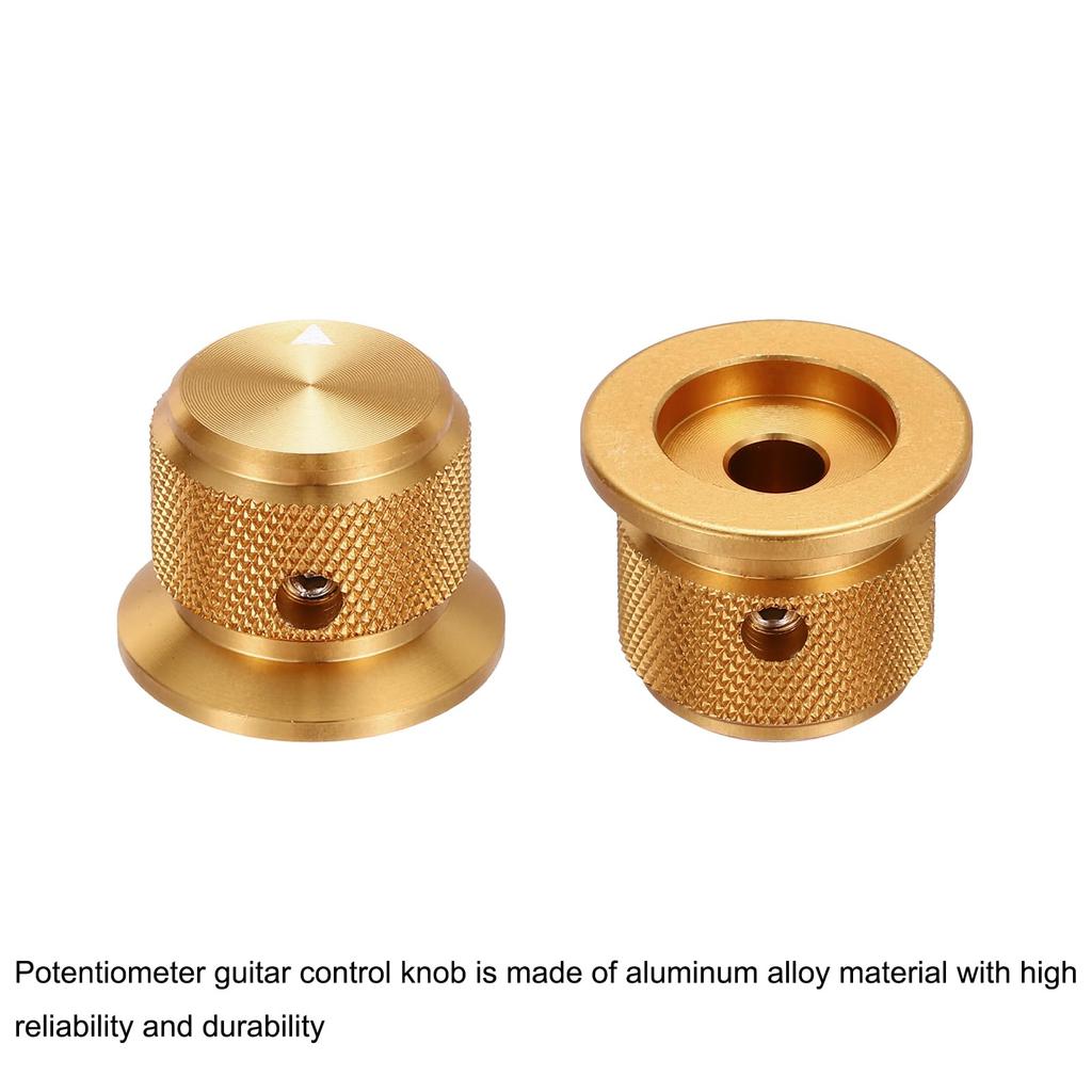 uxcell 6mm Aluminum Potentiometer Universal Volume and Tone Control Knobs with Arrow Indicators for Guitar and Bass Knobs,
