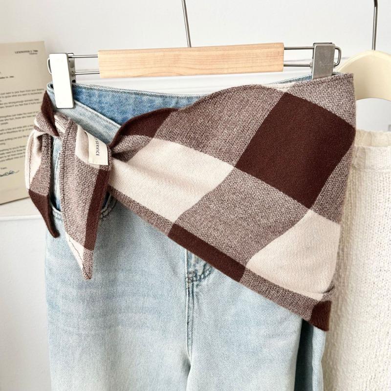 Winter Scarf Atmosphere New Fashion Sweet Couple Scarf Plaid Shawl Rhombus Scarf Waist