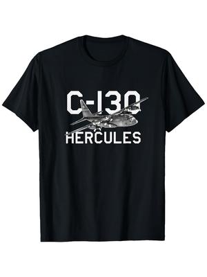 C130 Hercules Военный Самолет Графика 100% хлопок летняя короткий рукав повседневная с круглым вырезом мужская футболка с принтом