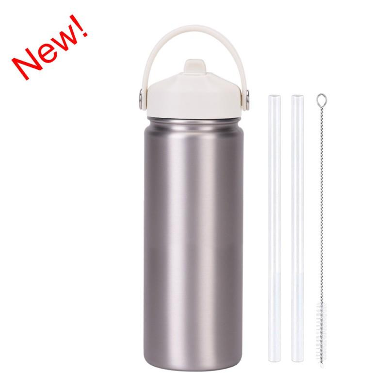 550ml Stainless Steel Insulated Travel Water Bottle With Wide Mouth Carry Strap Sip Lid Outdoor Sports Daily Use