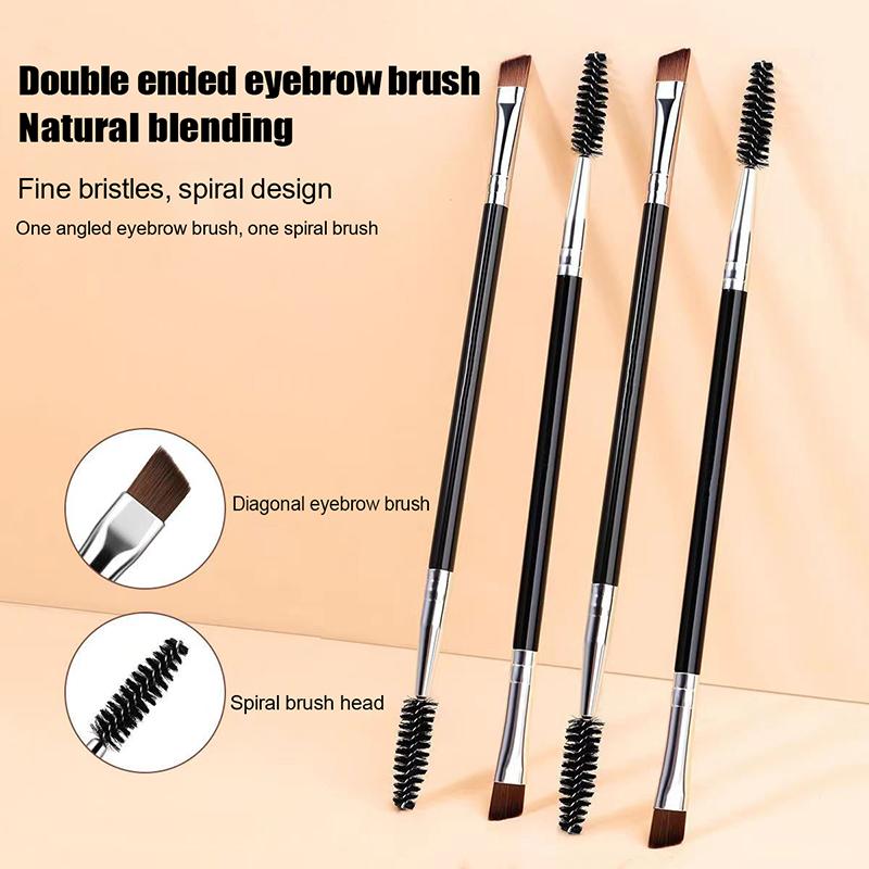 Двусторонняя кисть для бровей и подводки для глаз для женщин инструменты для макияжа кисть для ресниц завивка ресниц спиральная кисть угловые кисти для пудры для бровей
