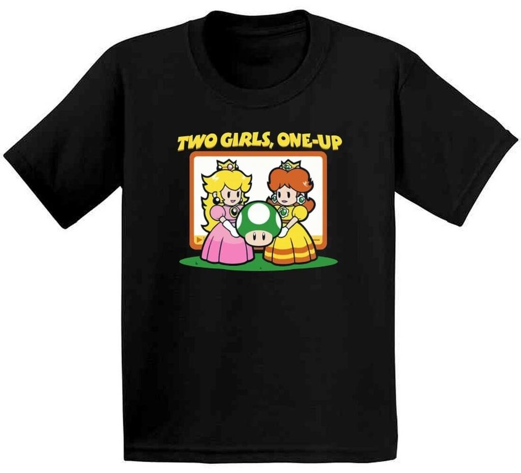 Funny Parody Two Girls 1 Up T-shirt - Internet Meme Gamer Humor Shirt