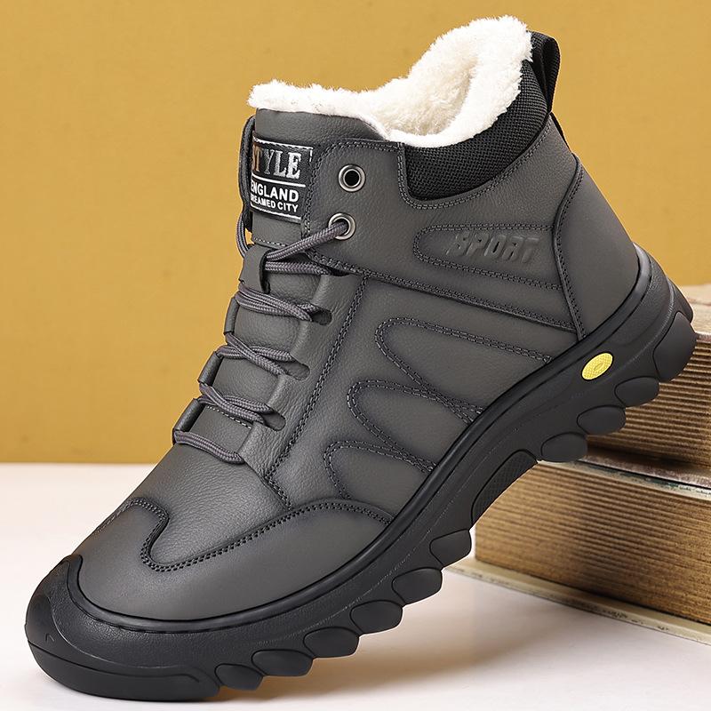 Модные зимние мужские ботинки из коровьей кожи и хлопка, новые дизайнерские повседневные теплые мужские зимние ботинки с мягкой подошвой, модные повседневные мужские ботильоны