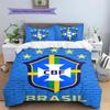 Brazil National Football Team Pattern Bedding,Quilt Set Quilt Cover Pillowcase Home Birthday Gift(1 * duvet cover + 2 * pillowcase, without core)