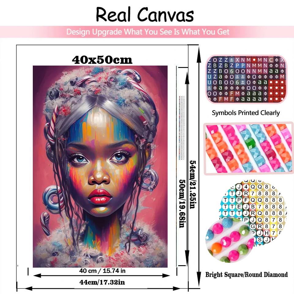Абстрактный африканский черный женский портрет 5DDIY Алмазная живопись Искусство вышивка крестом Африканская девушка Картина Украшение гостиной