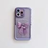 Милый чехол для телефона с 3d рельефным фиолетовым бантом и бабочкой из мультфильма для Iphone 11 12 Promax 13 14 Pro Max, защитная задняя крышка, капа