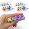 Прозрачный RGB кликер Брелок Fidget Pad 4-кнопочный Тактильная отдача Снятие стресса Мини-гаджет со светодиодной подсветкой Настольный аксессуар Подарок