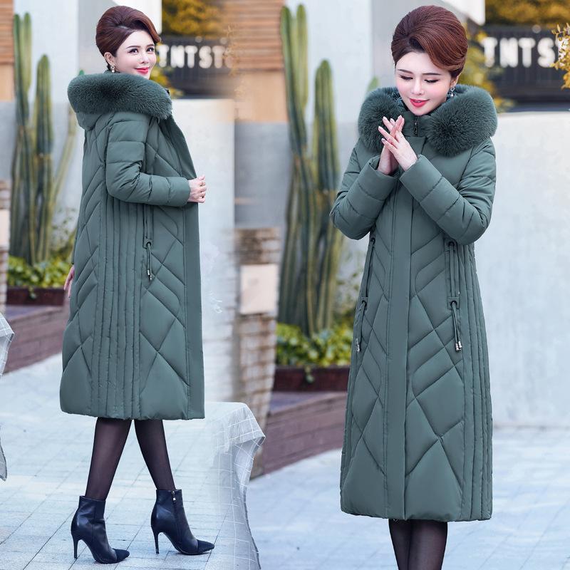 Женская утепленная парка большого размера на молнии с подкладкой из хлопкового пуха, свободного покроя, с капюшоном