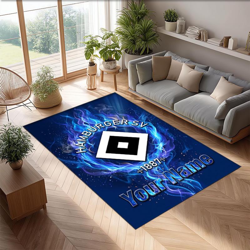 Hamburger SV Printed Crystal Velvet Rug Non‑Slip Crystal Velvet Carpet For Sofa Bedroom Indoor Home Decoration