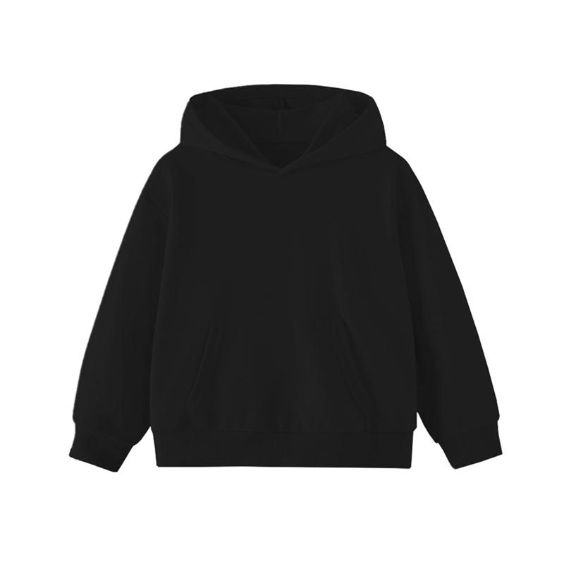 2-10 Years Kids Solid Color Hooded Pullover Sweatshirt