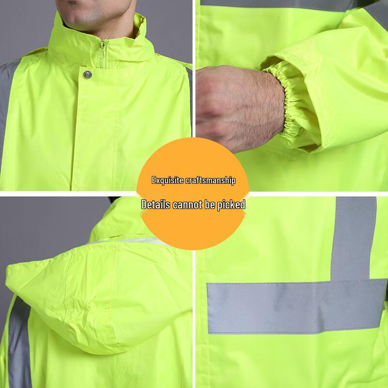 Adult Orange Reflective Split Rain Suit