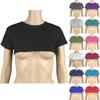 Women's Two Yuan Solid Color Breast Short T-shirt Cute Day Sexy Crop Short Sleeve T-shirt