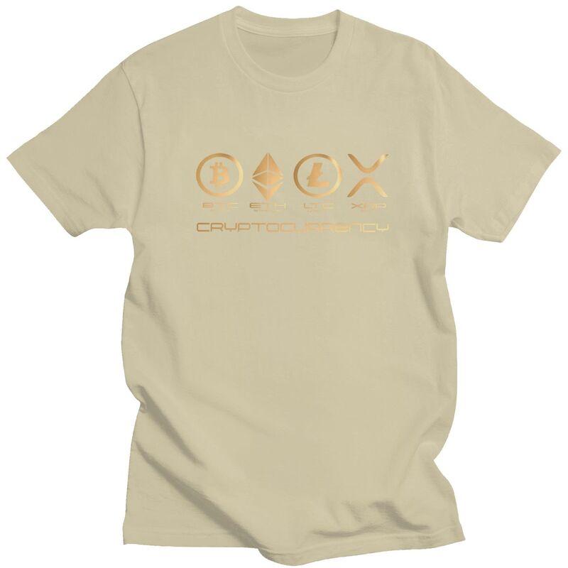Custom Ripple XRP T Shirt for Men Pure Cotton Tshirt Tee Short Sleeves Bitcoin Crypto Cryptocurrency Tshirts Slim Fit