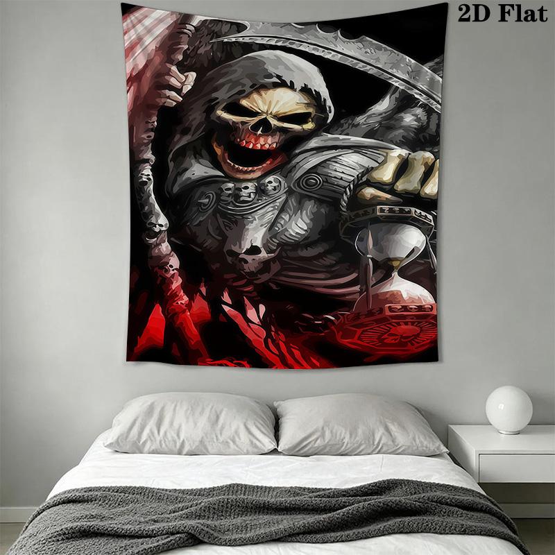 Skulls Flames Tapestry Tapestry Background Cloth Fashion Print Background Wall Hanging Cloth Christmas Gift Atmospheric Background Cloth