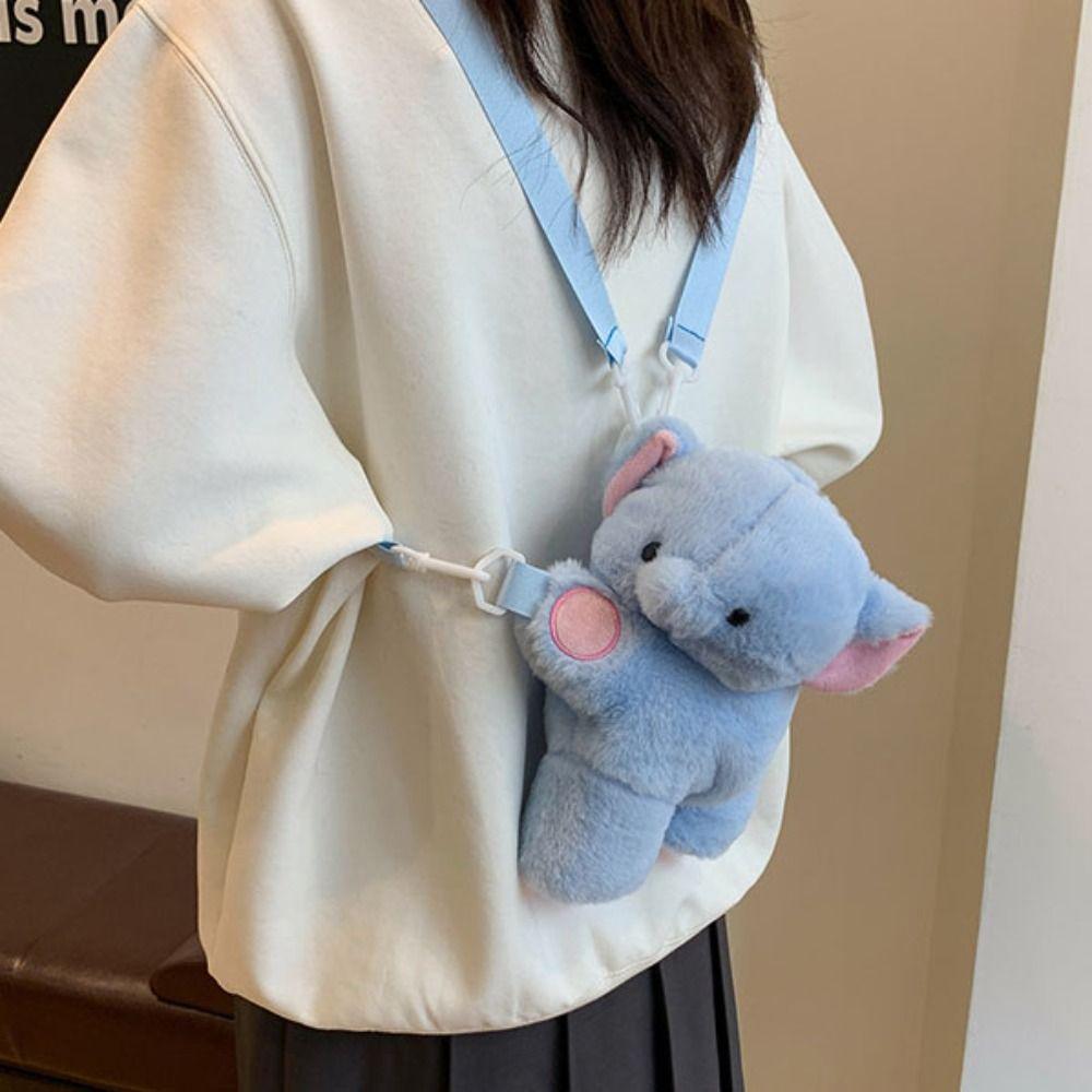 Korean Style Plush Doll Crossbody Bag JK Lolita Animal Shoulder Bag Children's School Bag Girls