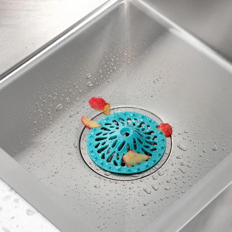 Silicone Kitchen Sink Shower Filter Hair Catcher Drain Cover Stopper Sink Strainer Drainer Floor Drain Bathroom Accessories