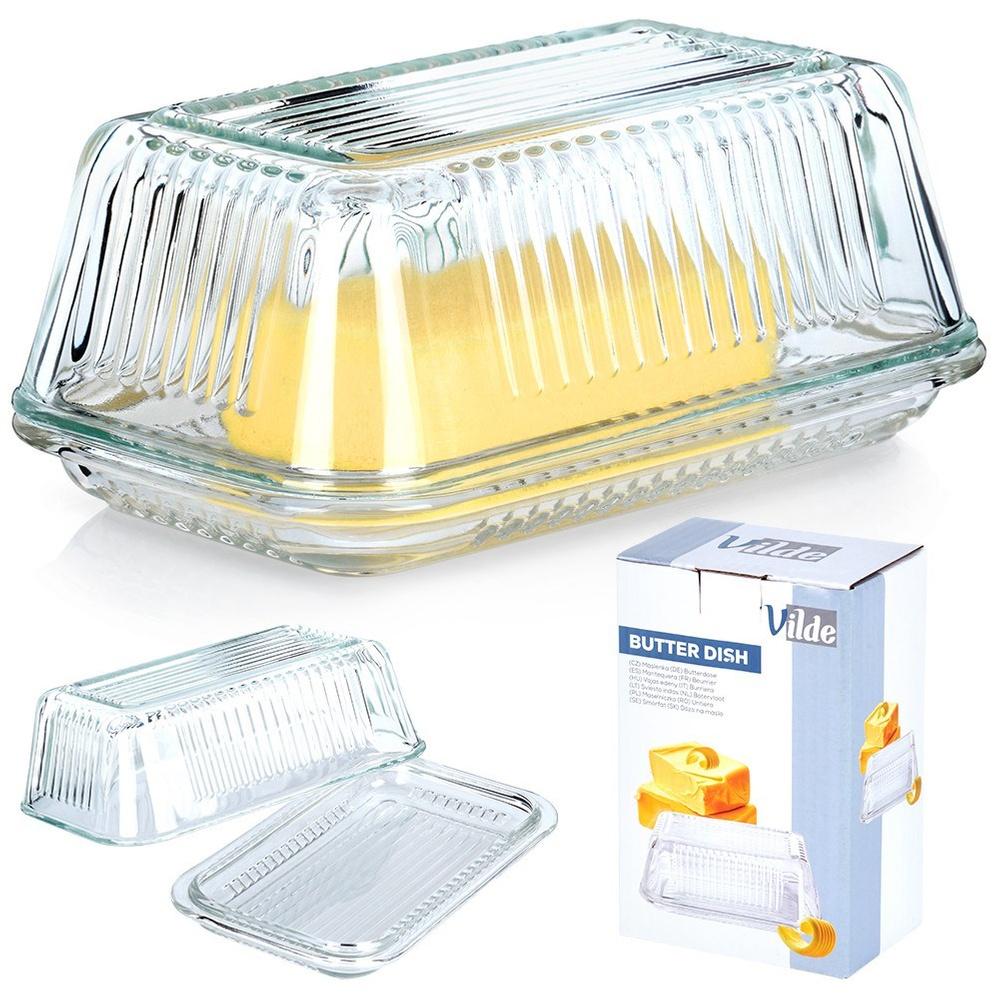Glass butter dish