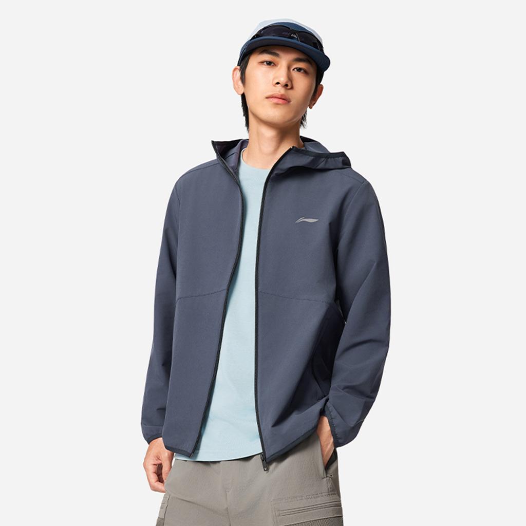 Li Ning Fitness Series Hooded Comfortable Simple Solid Color Versatile Casual Sports Jacket Men Jacket AFDVE81-11