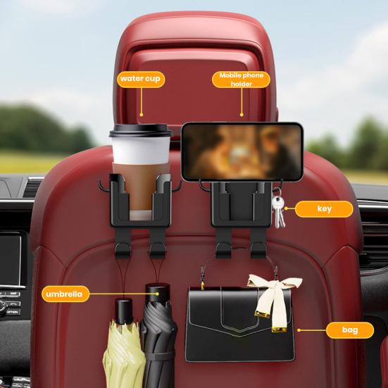 Подголовник автокресла, крючок, вешалка, органайзер для хранения, прочный, несущий, простой в установке, универсальный автомобильный подстаканник, кронштейн для телефона