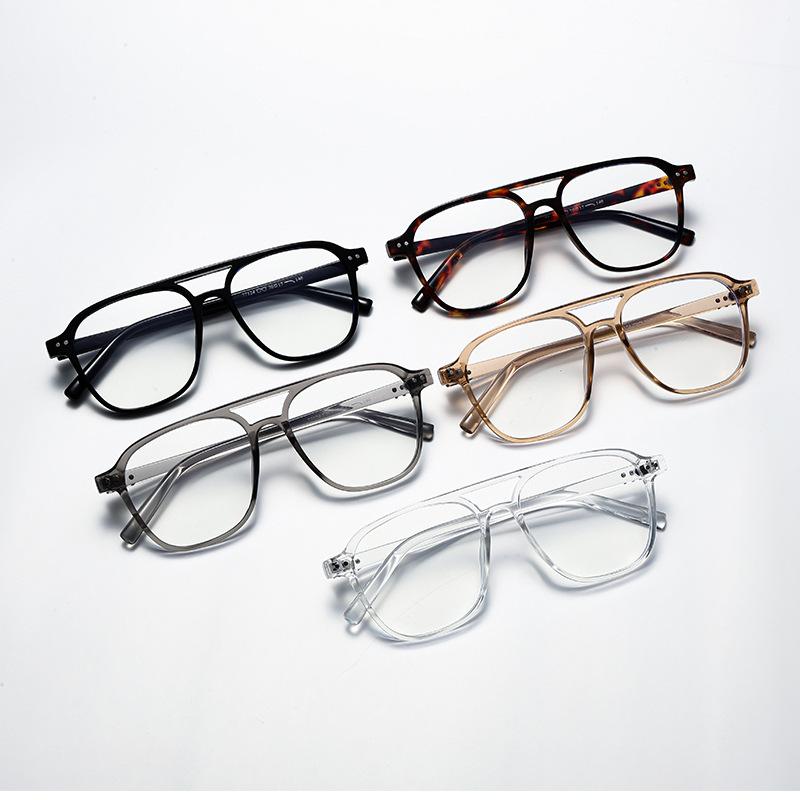 4740 Double Beam Fashion Rice Nail Anti-Blue Light Flat Mirror 2024 New Xiaohongshu Same Versatile Glasses Frame