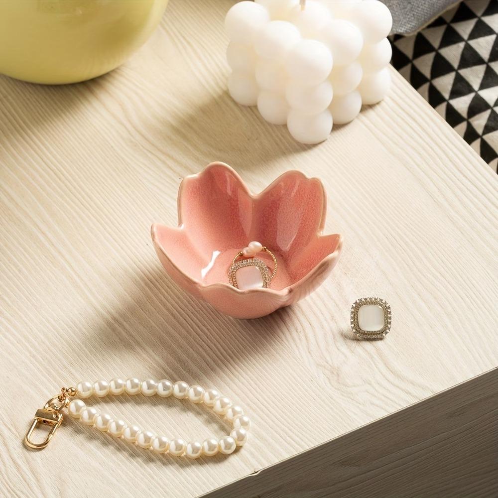 Retro Ceramic Dipping Dish Mini Floral Decorative Tray Storing Rings Earrings Necklaces