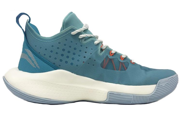 Li Ning SONIC 8 Амортизирующие Нескользящие Износостойкие Низкие Баскетбольные Кроссовки Мужские Синие ABAQ035-4