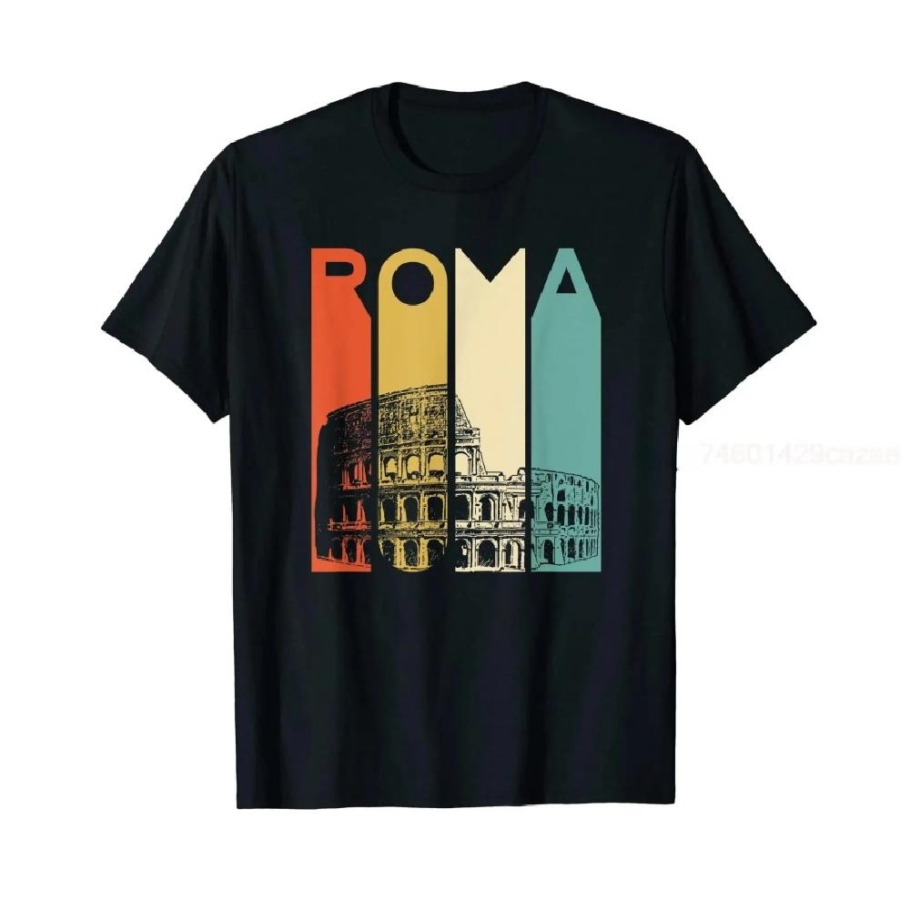 100% Cotton Rome Italy Roma Italian Retro Vintage Coliseum Architecture T-Shirt MEN WOMEN UNISEX T Shirts Size S-6XL
