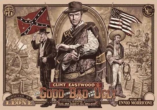 The Good The Bad And The Ugly Poster - Spaghetti Western - Sergio Leone