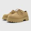 Big Round Toe Men's Casual Shoes High Quality Brown Nubuck Leather Thick Bottom Fashion Show Men Leather Anti-slip Shoes 39-46