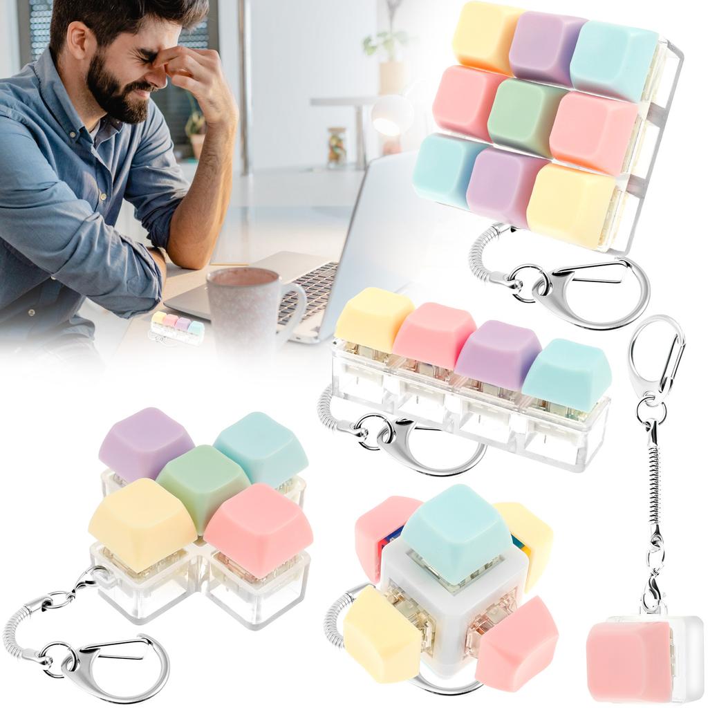 5 шт. Игрушка-кликер для клавиатуры для взрослых, брелок для механической клавиатуры, забавная кубическая кнопка для взрослых, подарки для снятия стресса, чтобы скоротать время