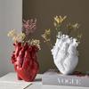 Simulation Heart Vase Flowerpot Resin Ornament Arts And Crafts Originality Home Desktop Flower Arrangement Decoration Gift