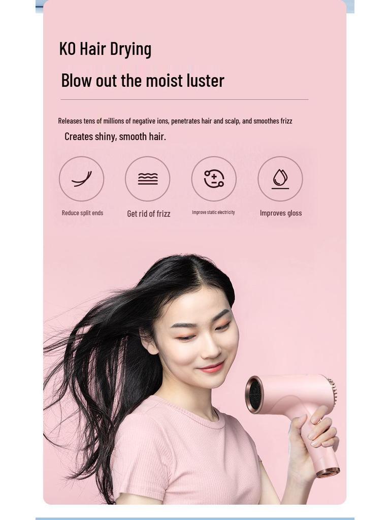 Мощный беспроводной портативный фен с защитой от отрицательных ионов для быстрой сушки