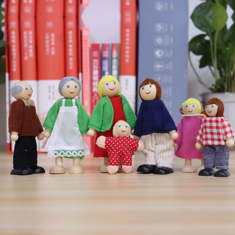 Flexible Jointed Mini People Figures High-Quality Wood Pretend Play Toys Dollhouse Play