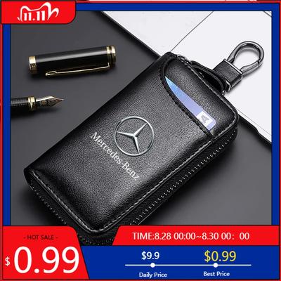 GLC GLB Брелок из натуральной кожи Многофункциональный кошелек Чехол для автомобильного ключа Мешочек для ключей Для Benz C180 C300 W124 W176 W177 C200 C260 GLC C