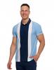 Men's Contrast Panel Polo Shirt with Collar MORAJ 3XL BLUE