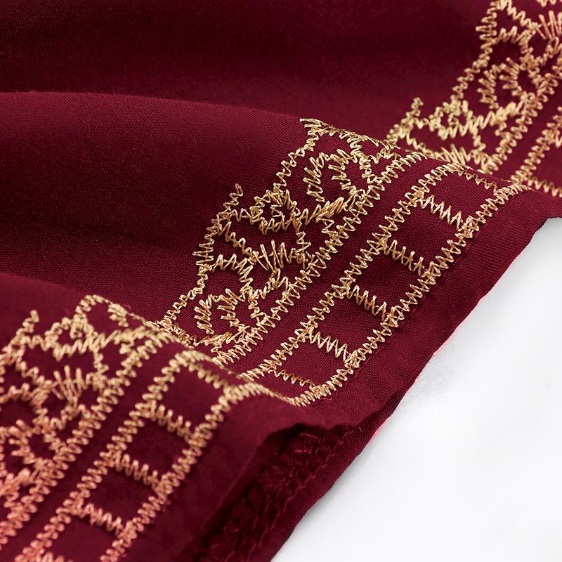 EDOLYNSA 2024 Gold Thread Embroidered Plus Size Casual Vacation Beach Dress Summer Swimsuit Coverup For Women V Neck Bat Sleeve Black Kaftan