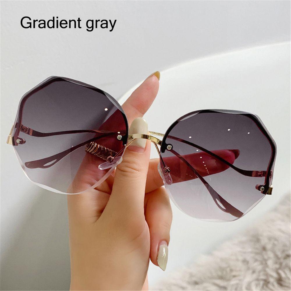UV Protection Lightweight Comfortable Durable High Quality Stylish Retro Alloy Metal No Rim Lenses Sun Glasses