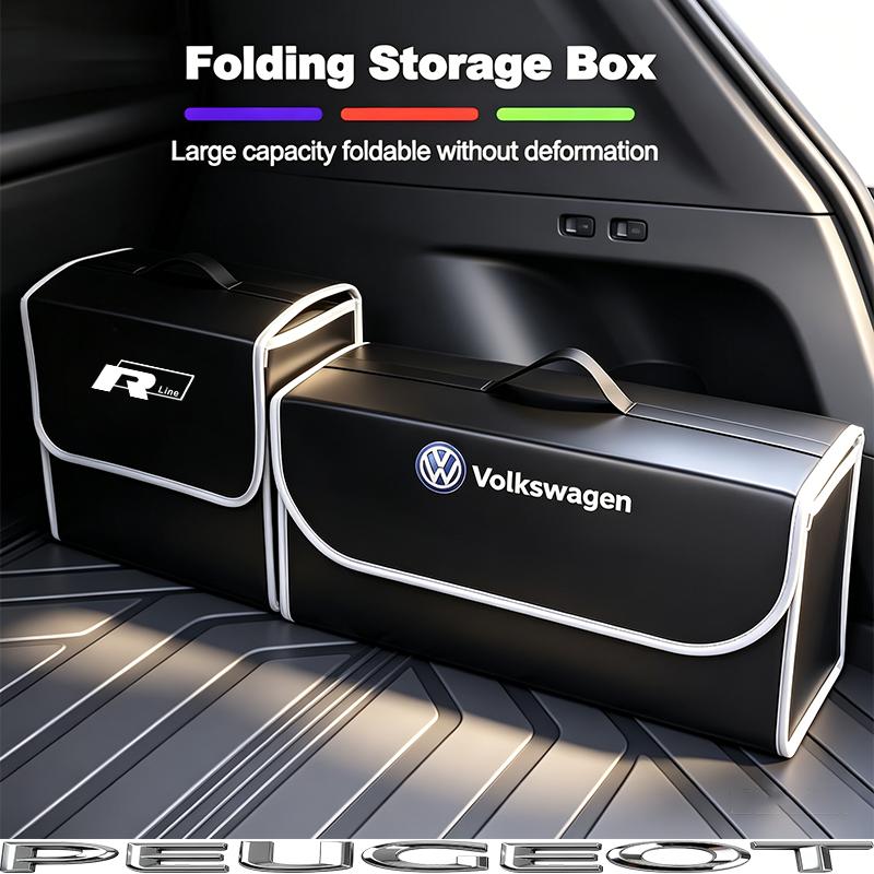 Car Trunk Organizer Box Large Capacity Folding Storage Bag For VW Tiguan Golf Polo GTI GTD CC Touran Beetle Arteon Jetta Hub Cap