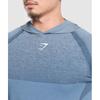 Gymshark Бесшовная толстовка с капюшоном Shadow Faded Blue A1b1w Ucmg
