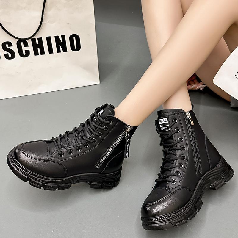 2024 Горячая Распродажа Женская Обувь Ботильоны Женские Модные Ботильоны На Шнуровке Спереди Офисные и Карьерные Высококачественные Ботильоны С Круглым Носком