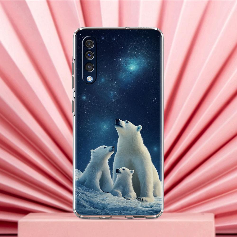Чехол для телефона Samsung A56 A36 A26 A24 A16 A14 A12 A32 A50 A70 A20E A22 A40 A34 A54 A42 A52 5G A04s A06 Крышка белый медведь
