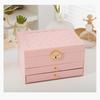1PC Multifunctional Jewelry Box Large Three-layer Jewelry Storage Box with Lock Earrings Jewelry Box Earrings Storage Box