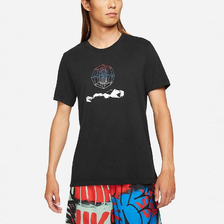 Nike SS22 Спортивная футболка с круглым вырезом с логотипом, мужские топы, черные DM2463-010