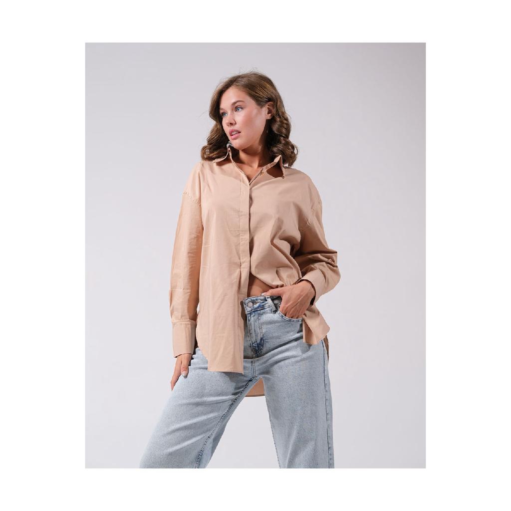 Oversized Fit Classic Women's Shirt Cotton Fabric