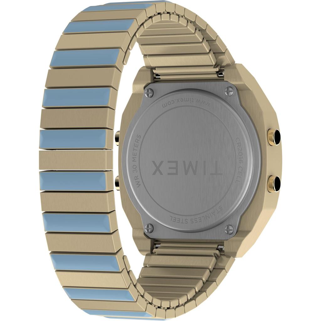 Часы Timex 80 Timex 80 Синий циферблат Нержавеющая сталь Акрил Кварцевые часы Бренд TW2W40800 Золото [TIMEX] Женские [Товар]