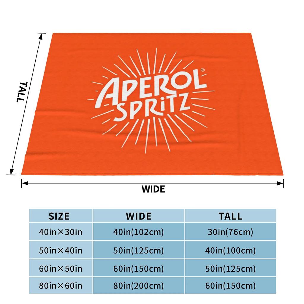 Aperols Spritz Flanelldecken, lustige Überwurfdecken für Sofa, Bettwäsche, Lounge, 125 x 100 cm, dünne Plüschdecke